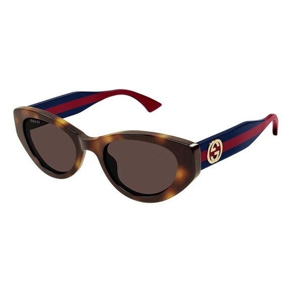 NEW GUCCI SUNGLASSES HAVANA WOMEN CAT EYE EYEWEAR - Picture 1 of 3